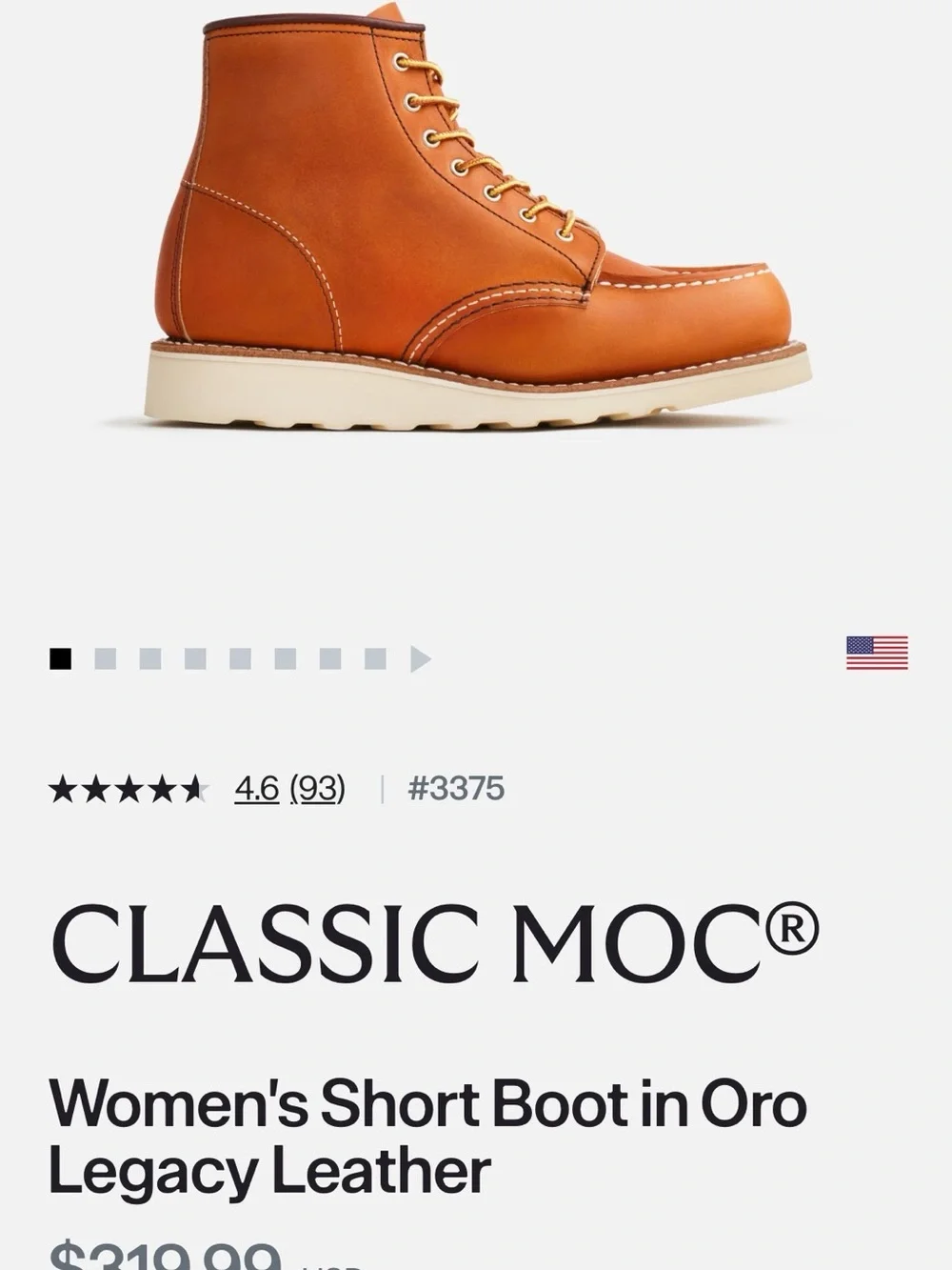 Red Wing Shoes Women's CLASSIC MOC® Women's Short Boot in Oro Legacy Leather